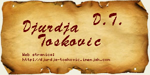 Đurđa Tošković vizit kartica